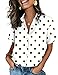 Zeagoo Shirts for Women Button Down Short Sleeve Tops Summer Casual Polka Dot Blouses Office Work Clothes 2026
