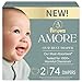Pampers Amore, Size 2 (10-22 lbs), 74 Count, Our Best Diaper – Hypoallergenic & Fragrance Free, Up to 100% Leakproof, Soft as Cashmere