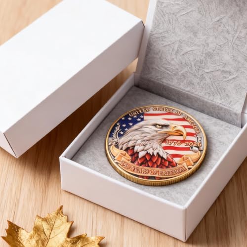 Anniversary Commemorative Coin‌ - American Eagle & Patriotic Symbols Collectible, Coin for Anniversary Celebration & Gifting (1776-2026)