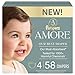 Pampers Amore, Size 4 (15-34 lbs), 58 Count, Our Best Diaper – Hypoallergenic & Fragrance Free, Up to 100% Leakproof, Soft as Cashmere