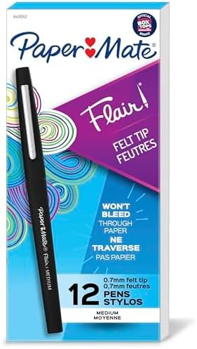 Paper Mate Flair Felt Tip Pens, Medium Point (0.7mm)