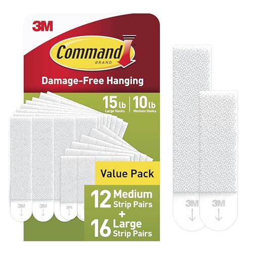 Command Medium and Large Picture Hanging Strips, Damage Free Hanging Picture Hangers, No Tools Wall Hanging Strips for Living Spaces