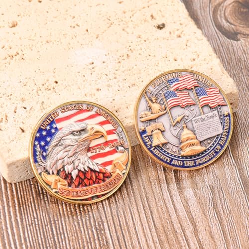 Anniversary Commemorative Coin‌ - American Eagle & Patriotic Symbols Collectible, Coin for Anniversary Celebration & Gifting (1776-2026)