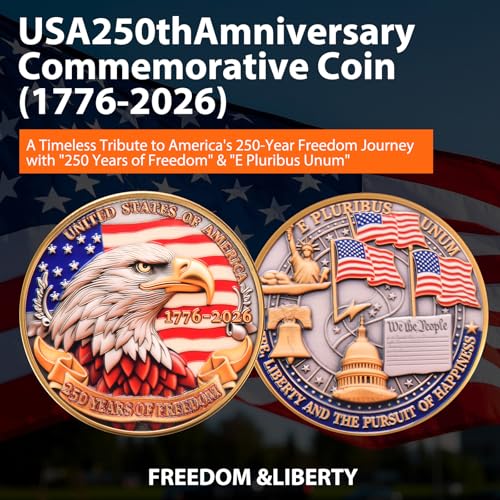 Anniversary Commemorative Coin‌ - American Eagle & Patriotic Symbols Collectible, Coin for Anniversary Celebration & Gifting (1776-2026)