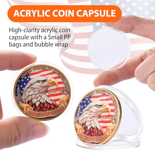 Anniversary Commemorative Coin‌ - American Eagle & Patriotic Symbols Collectible, Coin for Anniversary Celebration & Gifting (1776-2026)