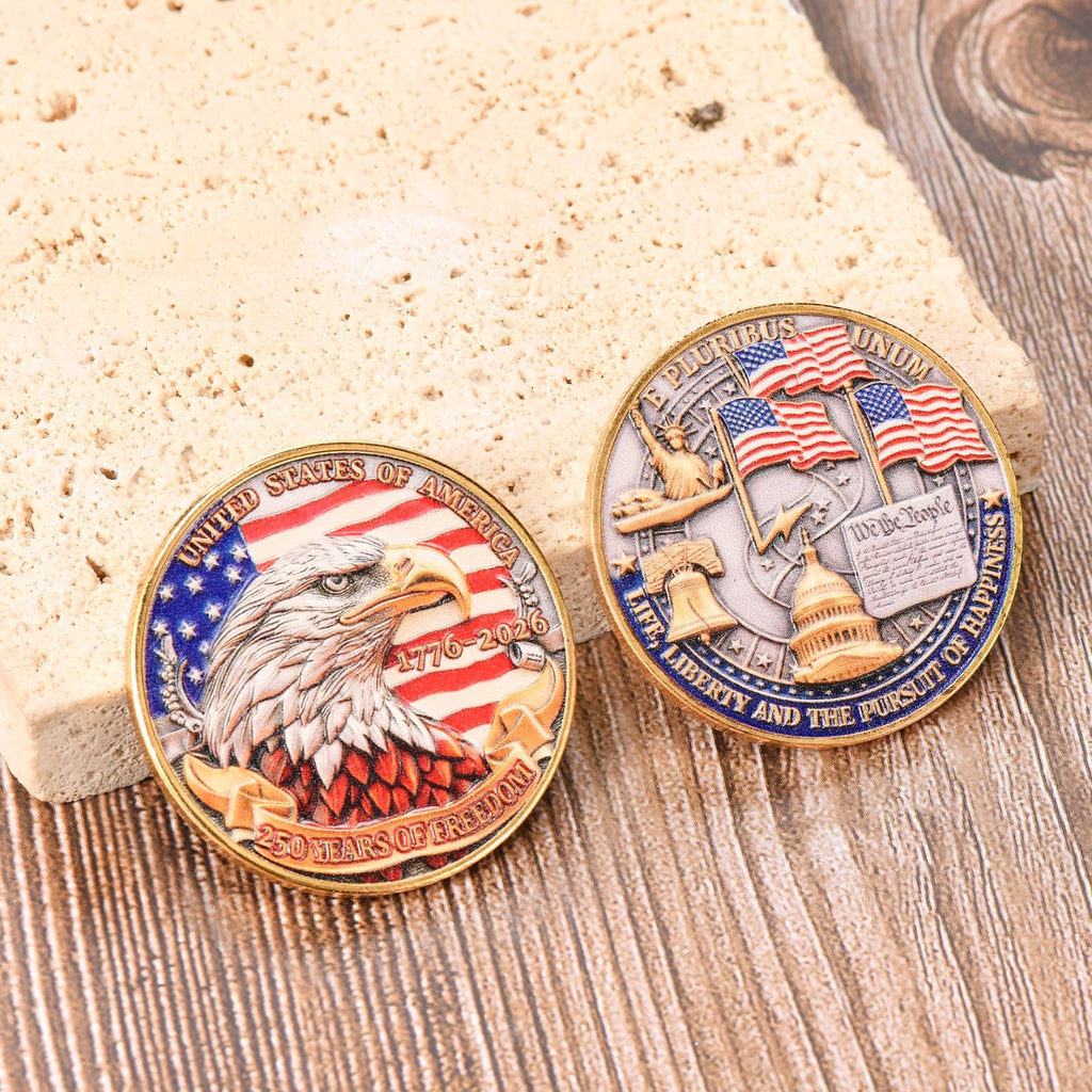 Anniversary Commemorative Coin‌ - American Eagle & Patriotic Symbols Collectible, Coin for Anniversary Celebration & Gifting (1776-2026)