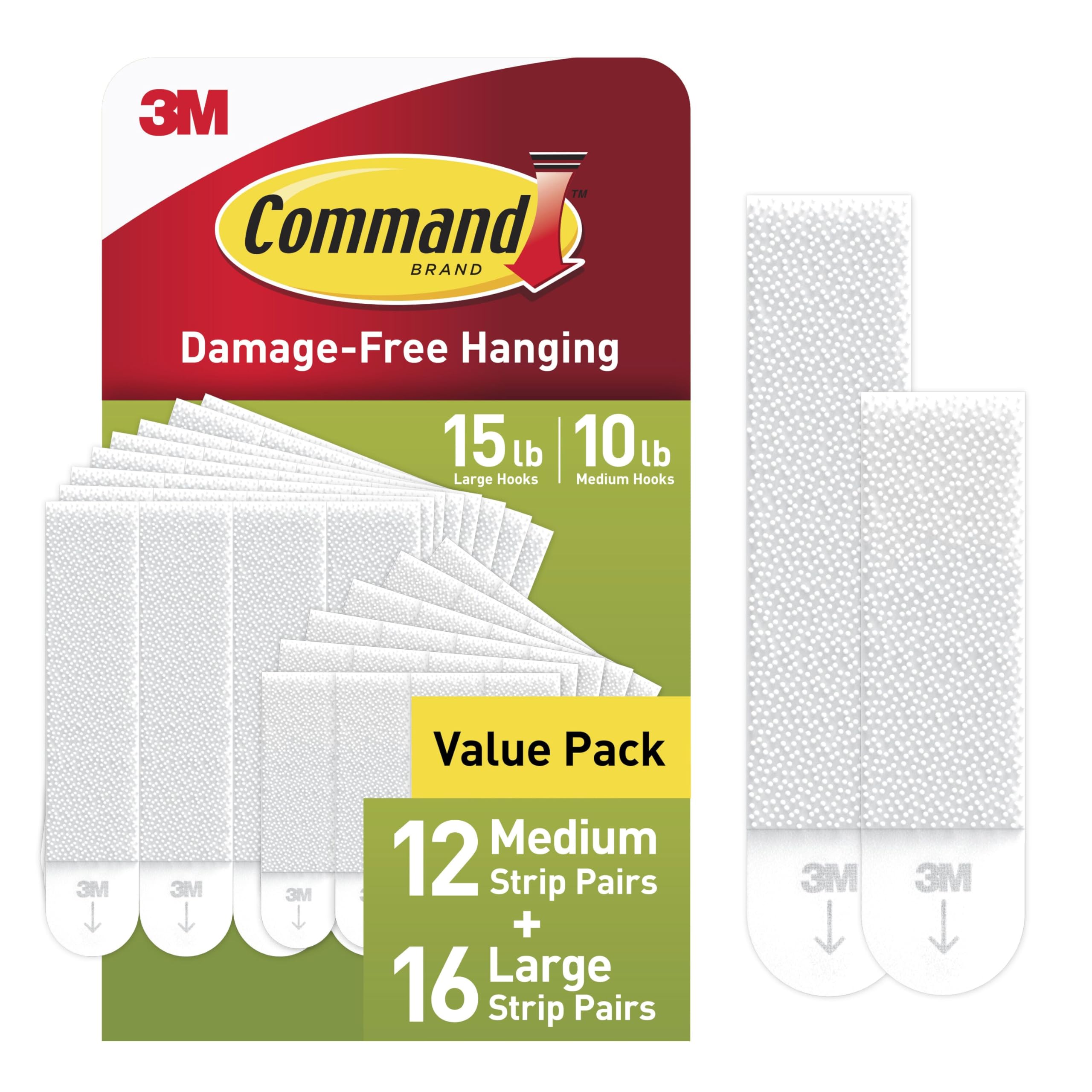 Command Medium and Large Picture Hanging Strips, Damage Free Hanging Picture Hangers, No Tools Wall Hanging Strips for Living Spaces