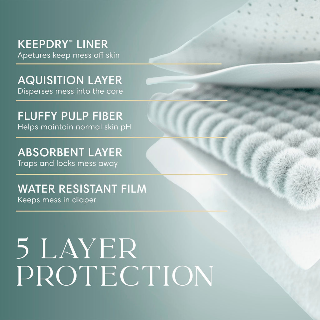 Pampers Amore, Size 4 (15-34 lbs), 58 Count, Our Best Diaper – Hypoallergenic & Fragrance Free, Up to 100% Leakproof, Soft as Cashmere
