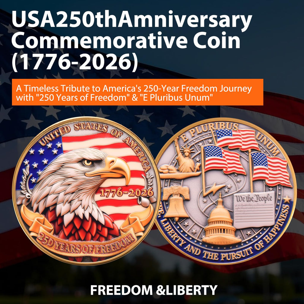Anniversary Commemorative Coin‌ - American Eagle & Patriotic Symbols Collectible, Coin for Anniversary Celebration & Gifting (1776-2026)