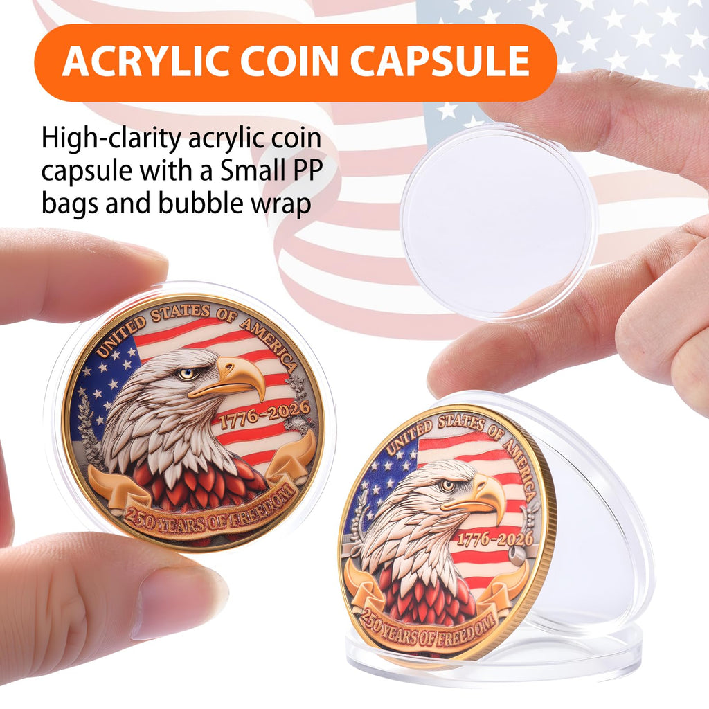 Anniversary Commemorative Coin‌ - American Eagle & Patriotic Symbols Collectible, Coin for Anniversary Celebration & Gifting (1776-2026)